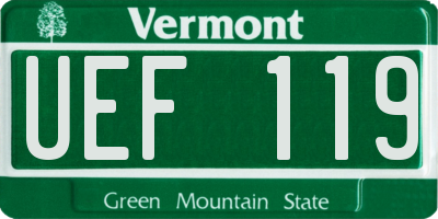 VT license plate UEF119