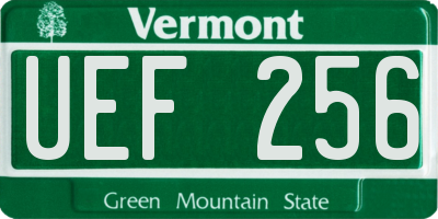 VT license plate UEF256