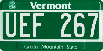 VT license plate UEF267