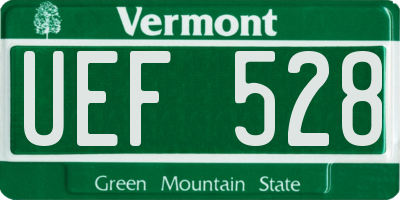 VT license plate UEF528
