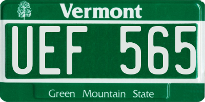 VT license plate UEF565