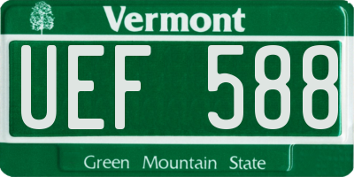 VT license plate UEF588
