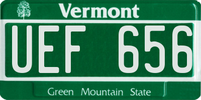 VT license plate UEF656
