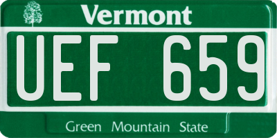VT license plate UEF659