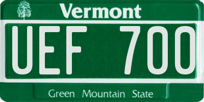 VT license plate UEF700