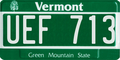VT license plate UEF713