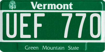 VT license plate UEF770