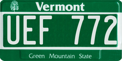 VT license plate UEF772