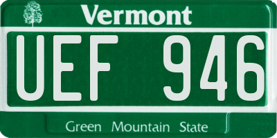 VT license plate UEF946