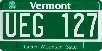 VT license plate UEG127