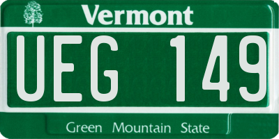 VT license plate UEG149