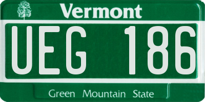VT license plate UEG186