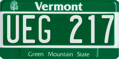VT license plate UEG217