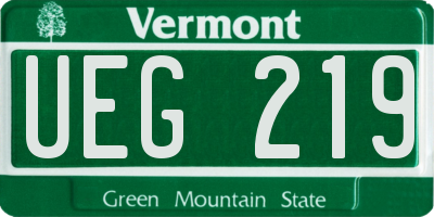 VT license plate UEG219