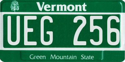 VT license plate UEG256