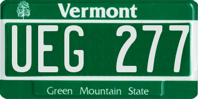 VT license plate UEG277