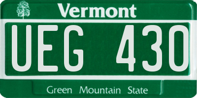 VT license plate UEG430