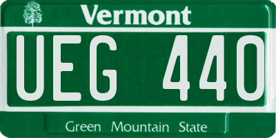 VT license plate UEG440