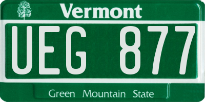 VT license plate UEG877
