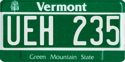 VT license plate UEH235