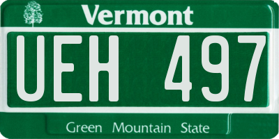 VT license plate UEH497