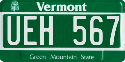 VT license plate UEH567