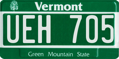 VT license plate UEH705