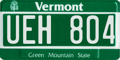 VT license plate UEH804