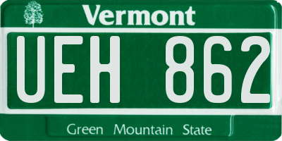 VT license plate UEH862