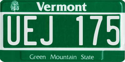 VT license plate UEJ175