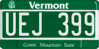 VT license plate UEJ399