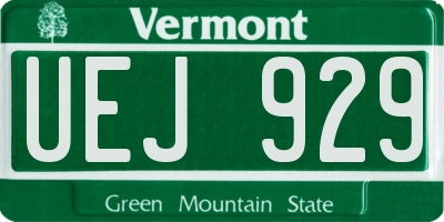 VT license plate UEJ929