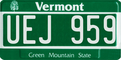 VT license plate UEJ959