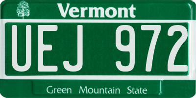 VT license plate UEJ972