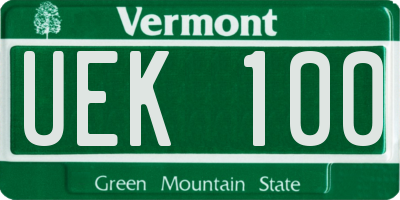 VT license plate UEK100