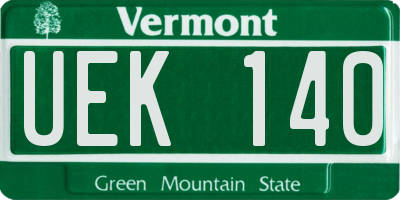 VT license plate UEK140