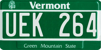 VT license plate UEK264
