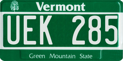 VT license plate UEK285