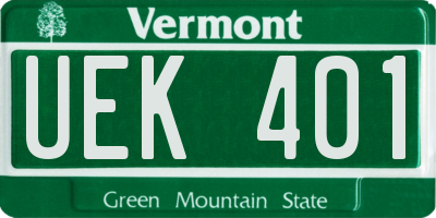 VT license plate UEK401