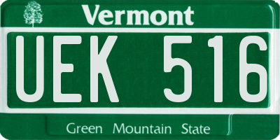 VT license plate UEK516