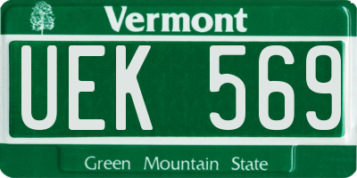 VT license plate UEK569