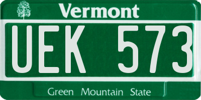 VT license plate UEK573