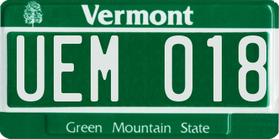 VT license plate UEM018