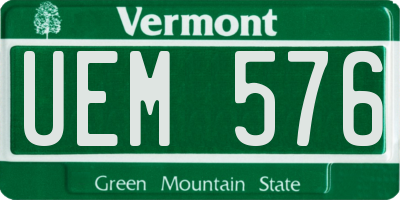 VT license plate UEM576