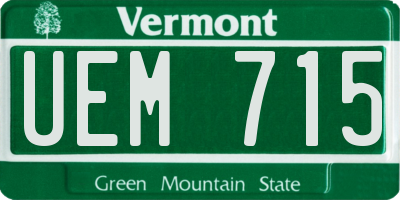 VT license plate UEM715