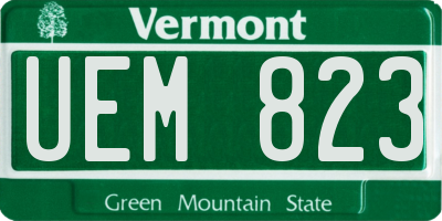 VT license plate UEM823