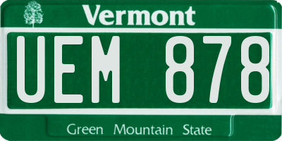 VT license plate UEM878