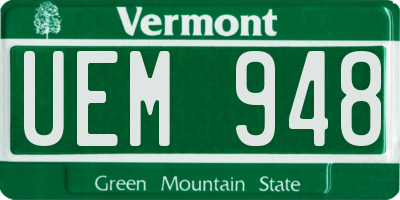 VT license plate UEM948