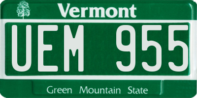 VT license plate UEM955