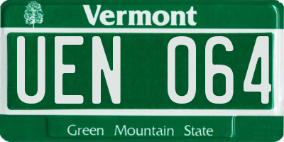 VT license plate UEN064